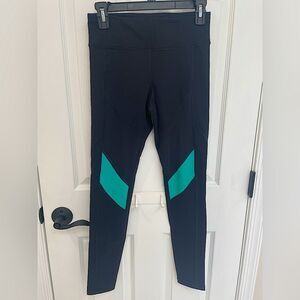 Express EXP CORE Athletic Wear Mesh Panel Black Leggings Women’s Size S